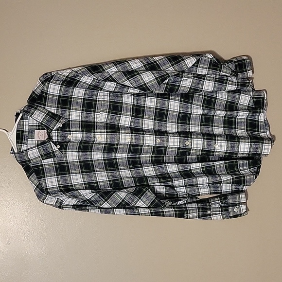 Brooks Brothers Button Down Longsleeve Plaid Shirt Black Multicolor Mens Size XL - Picture 1 of 5